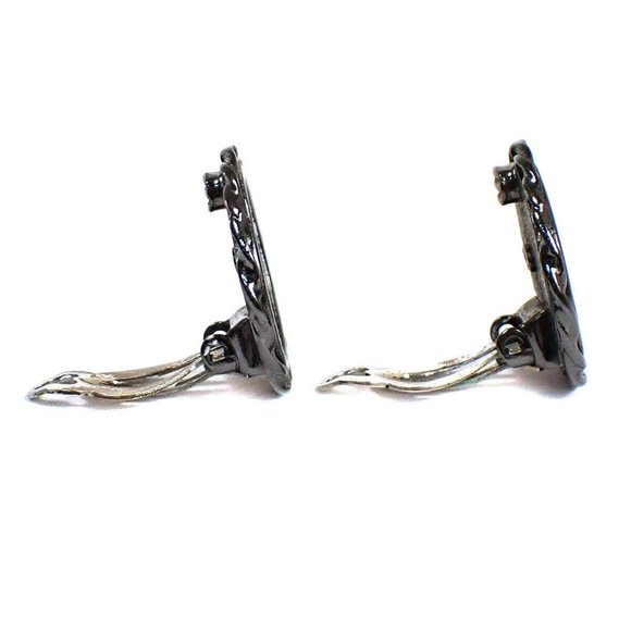 CHANEL Mademoiselle Round Earrings 05P Clip-On Silver-plated France ACC - Picture 3 of 8